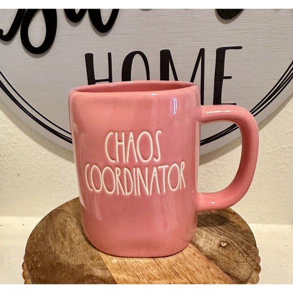 Rae Dunn Other - NEW Rae Dunn Mug Cup CHAOS COORDINATOR Pink Coffee Tea Gift RARE HTF